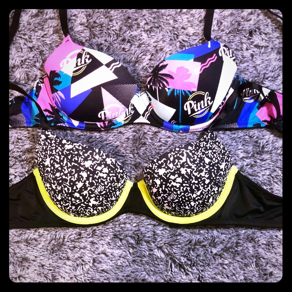2 VICTORIAS SECRET PINK WearEverywhere Pushup 32A